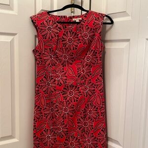 Size 10 Dress Barn Red & Blue Print Dress